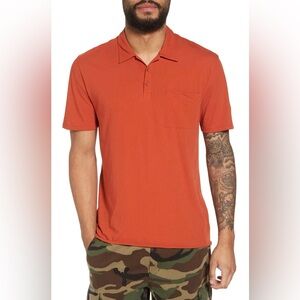 VINCE Single Pocket Men’s Burnt Orange Casual Polo Shirt Sz XL